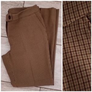 Talbots Signature Boot Windowpane Plaid Academia Pants